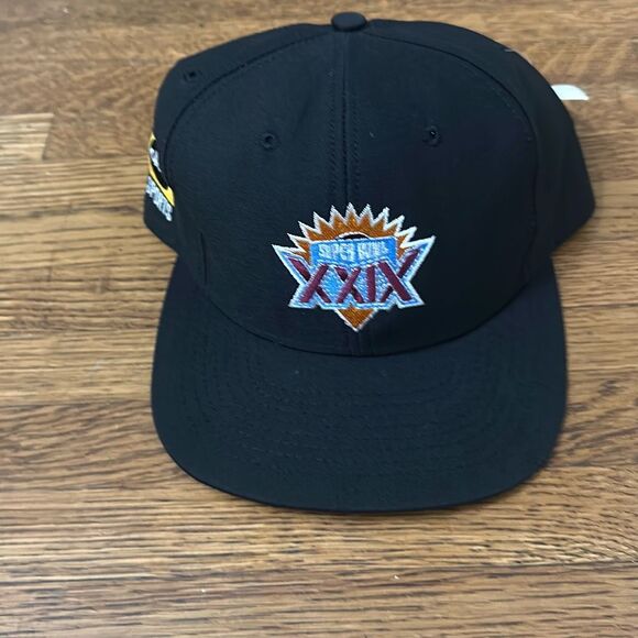 Vintage 90's NWT Black Nutmeg Mills Super Bowl XXIX ABC Sports Snap Back - Picture 1 of 9